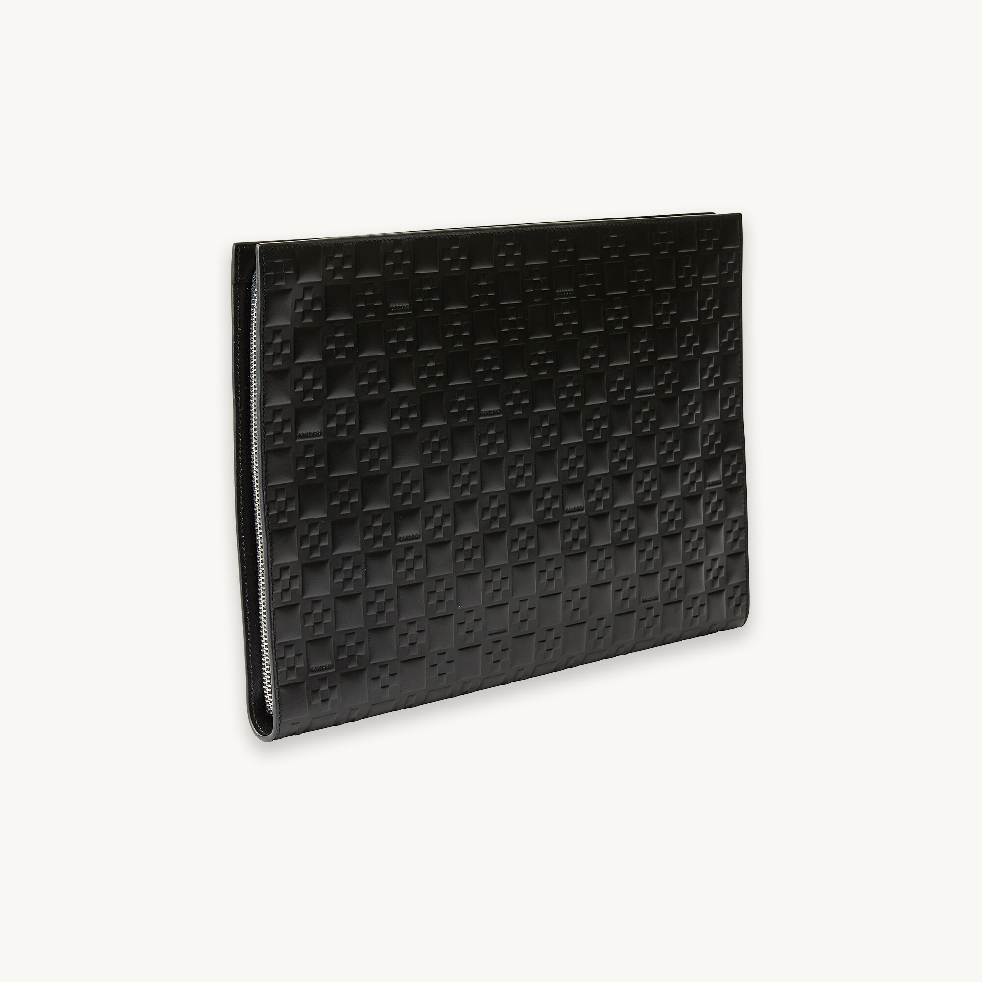 Embossed leather document case