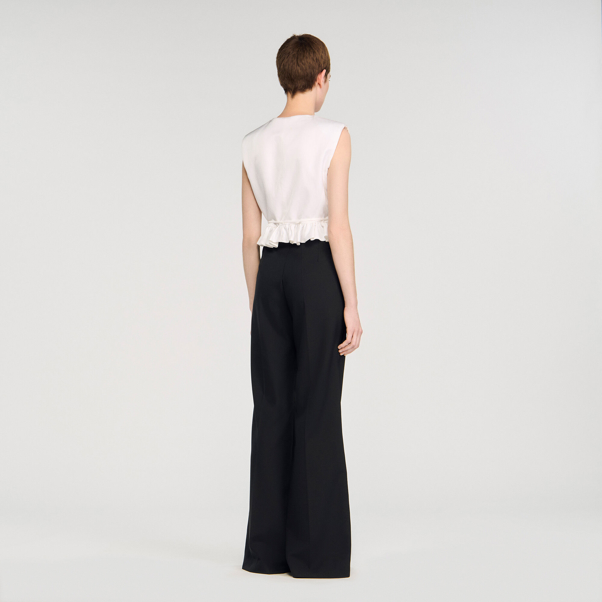 Satin stripe suit trousers
