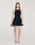 Short dress with pearl collar