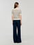 Striped jumper with pearl collar