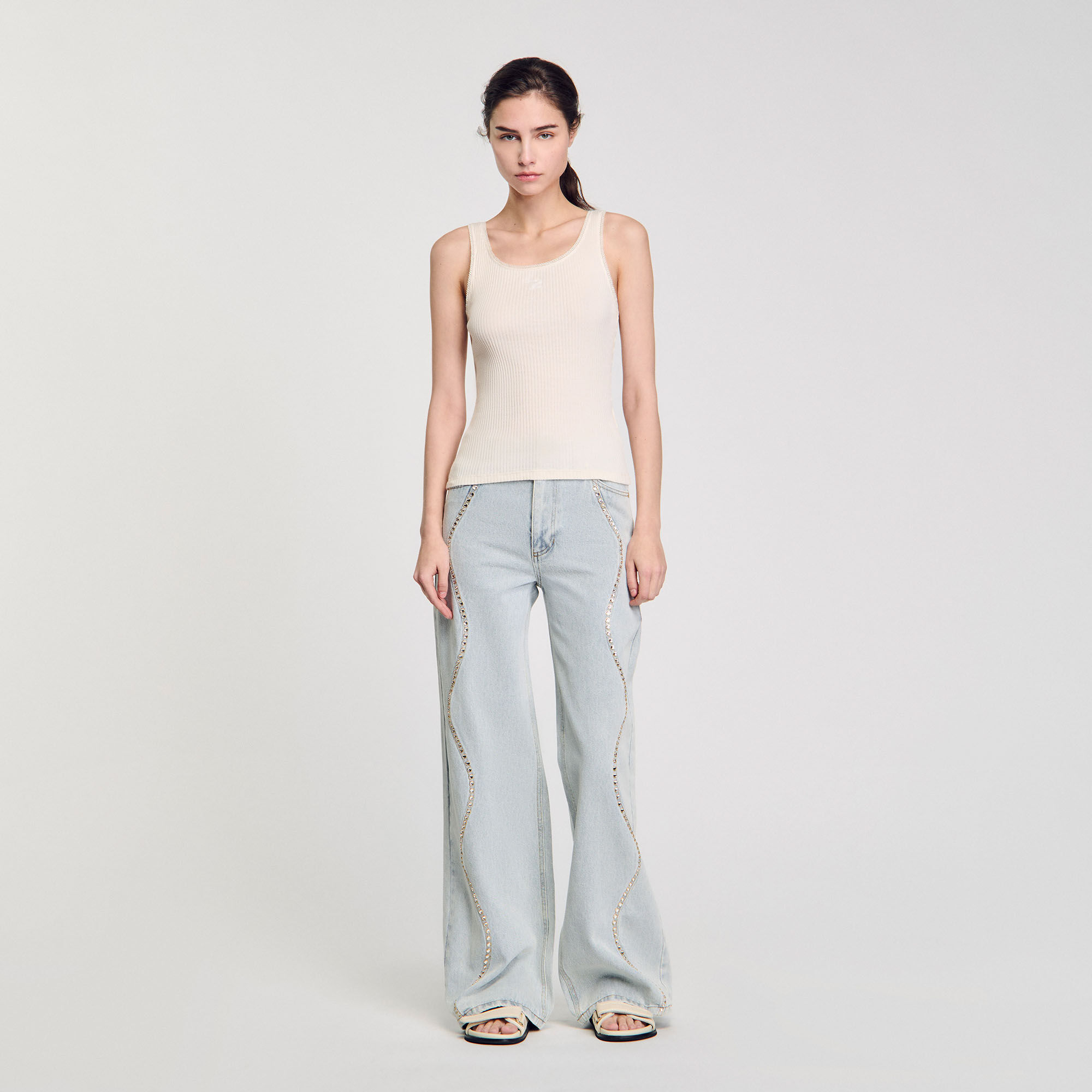 Rib knit vest top