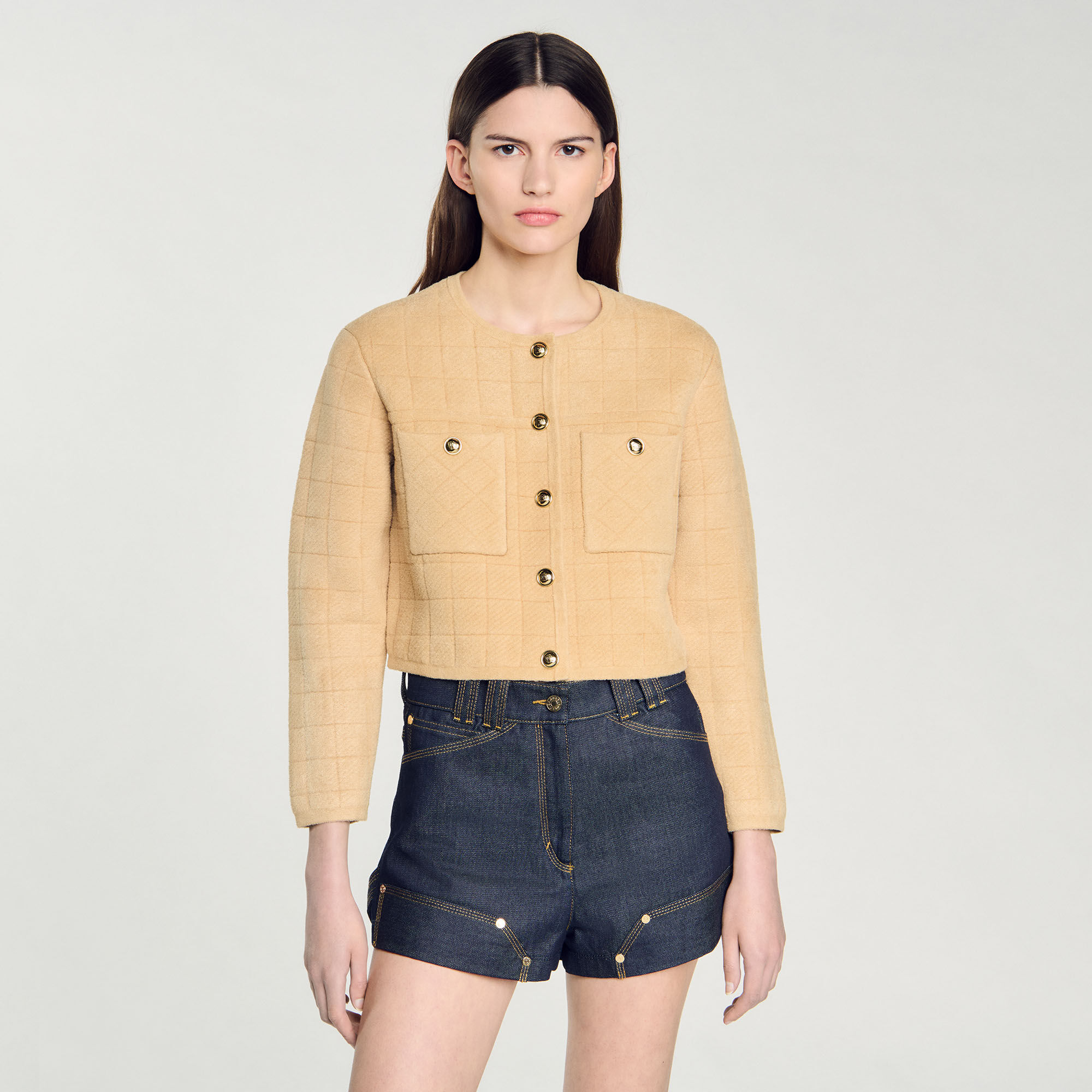 Short knit jacket