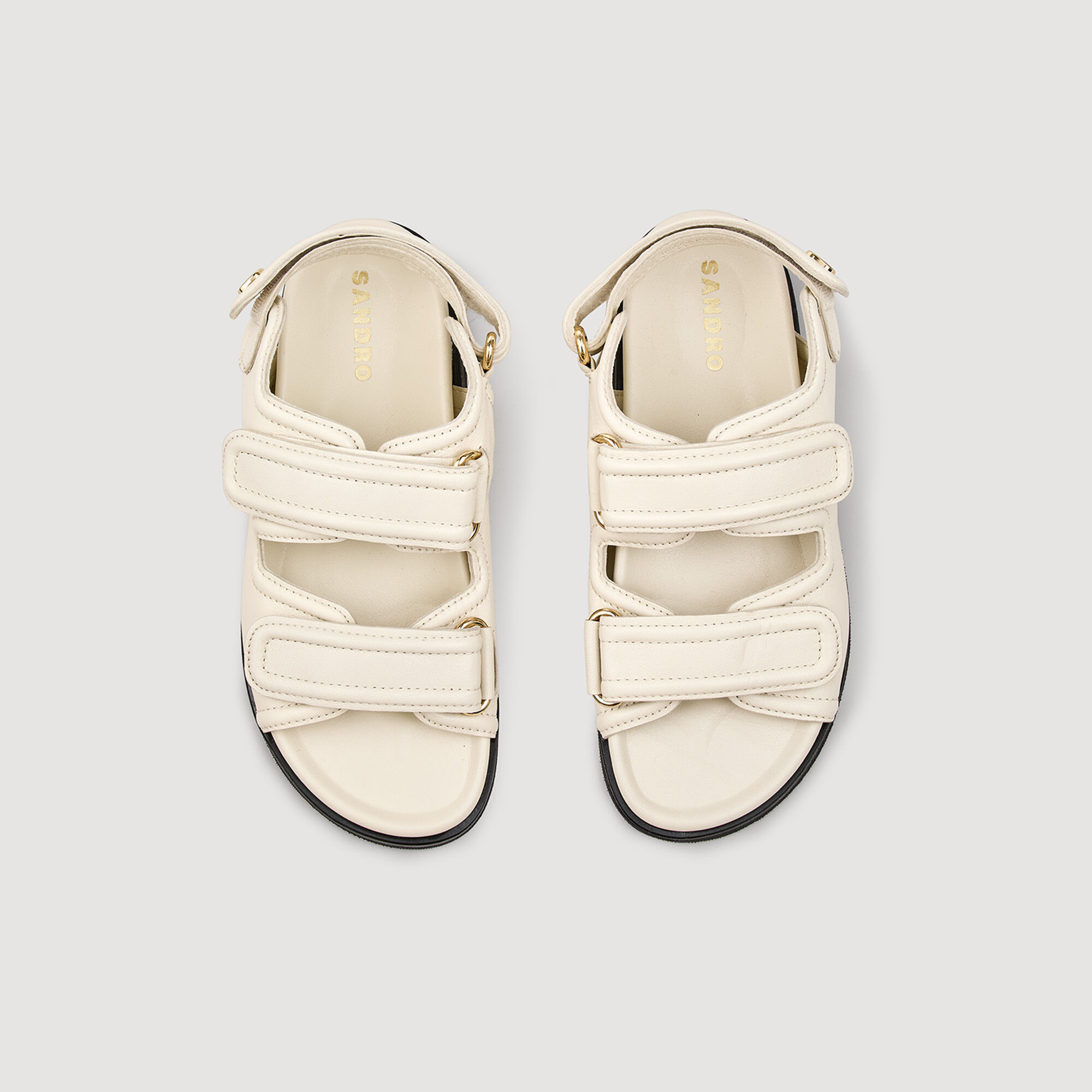 Plain leather lambskin sandals