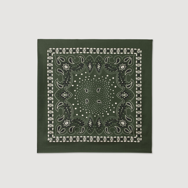 Silk bandana print scarf