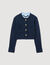 Cardigan with ruffle collar