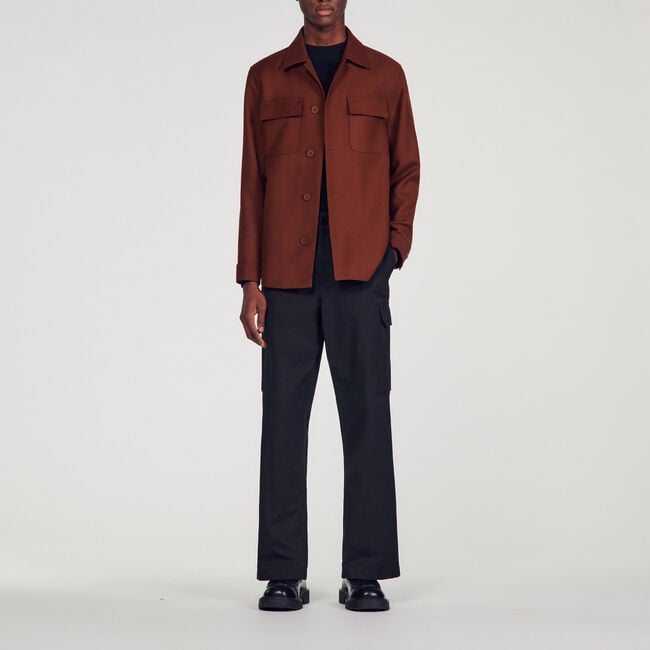 Wool blend overshirt