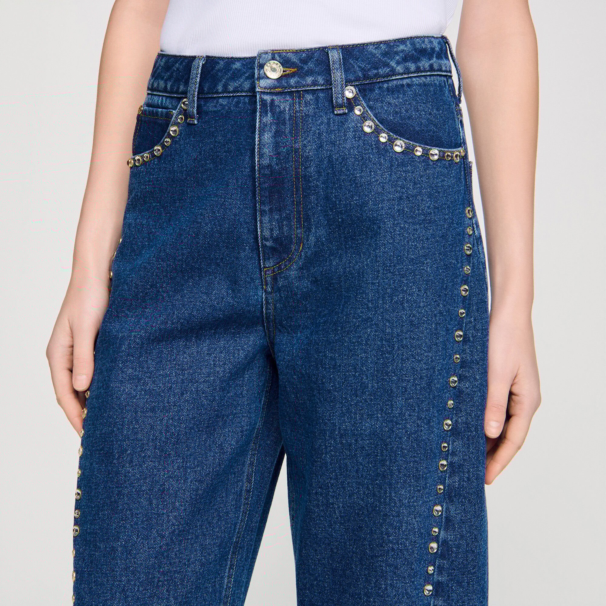 Rhinestone barrel jeans