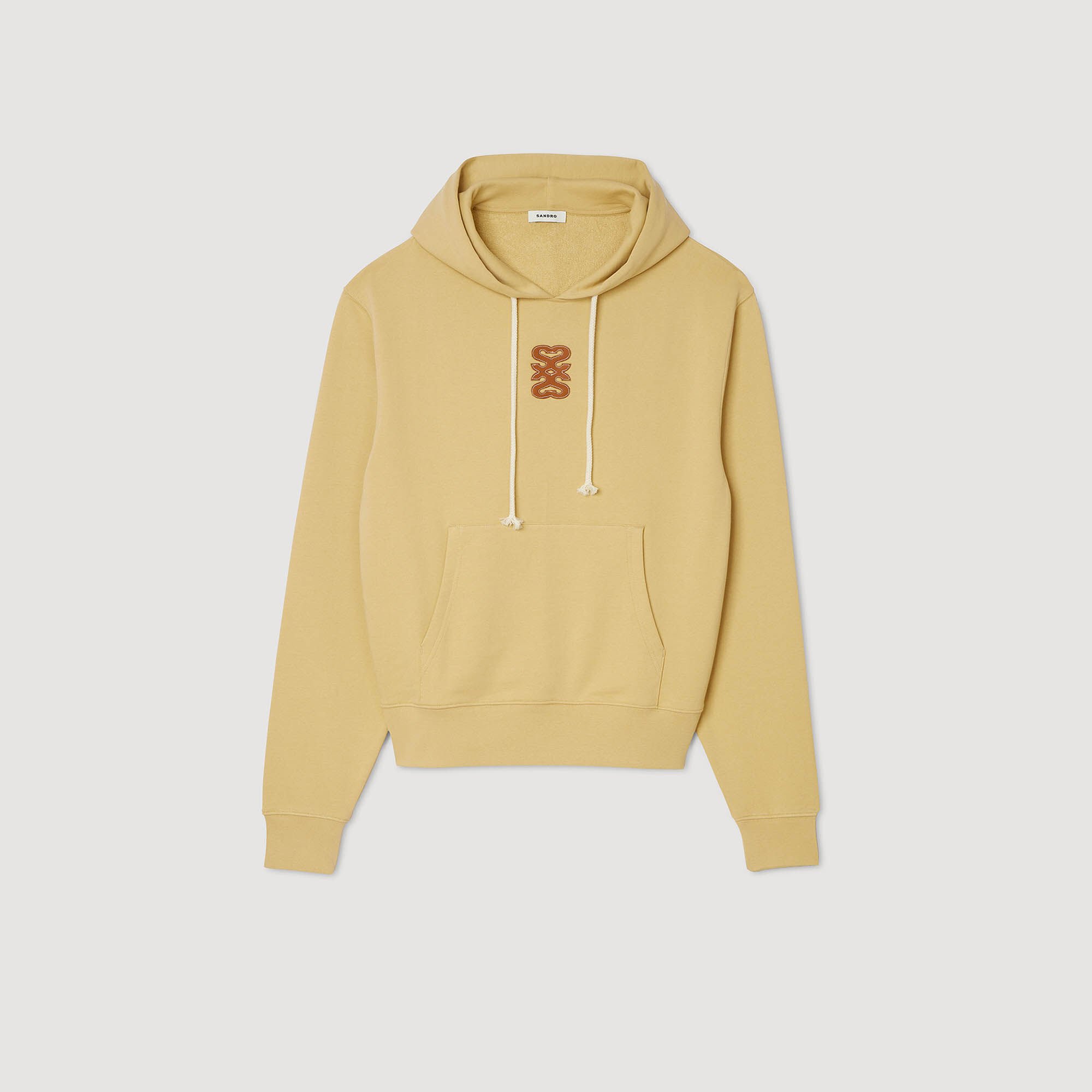 Leather patch sweatshirt