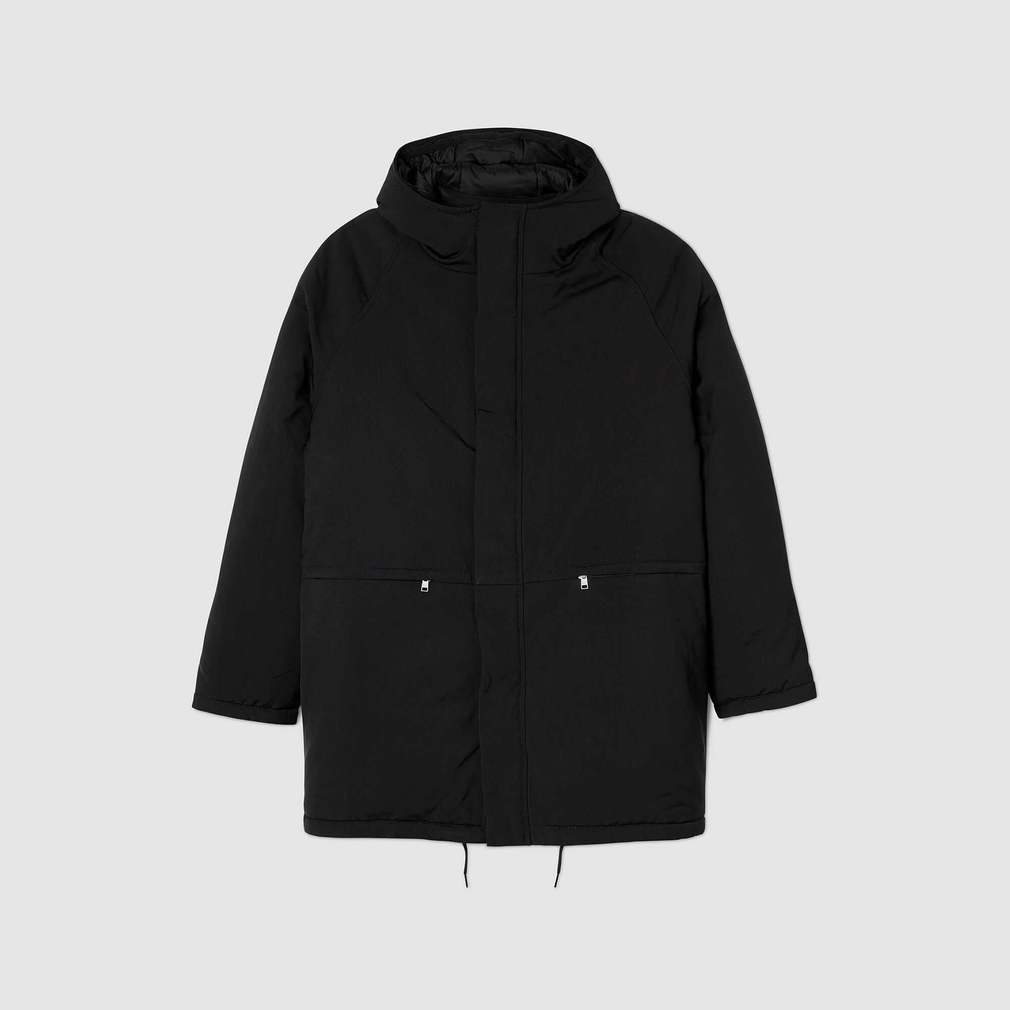 Fleece parka in technical fabric