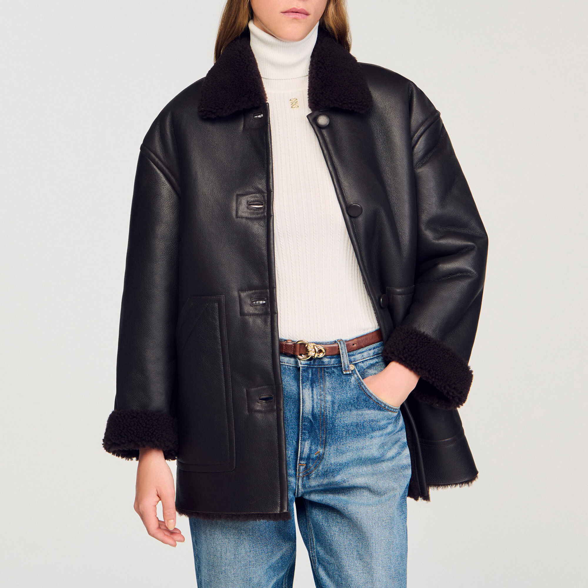 Shearling coat - Women | Sandro