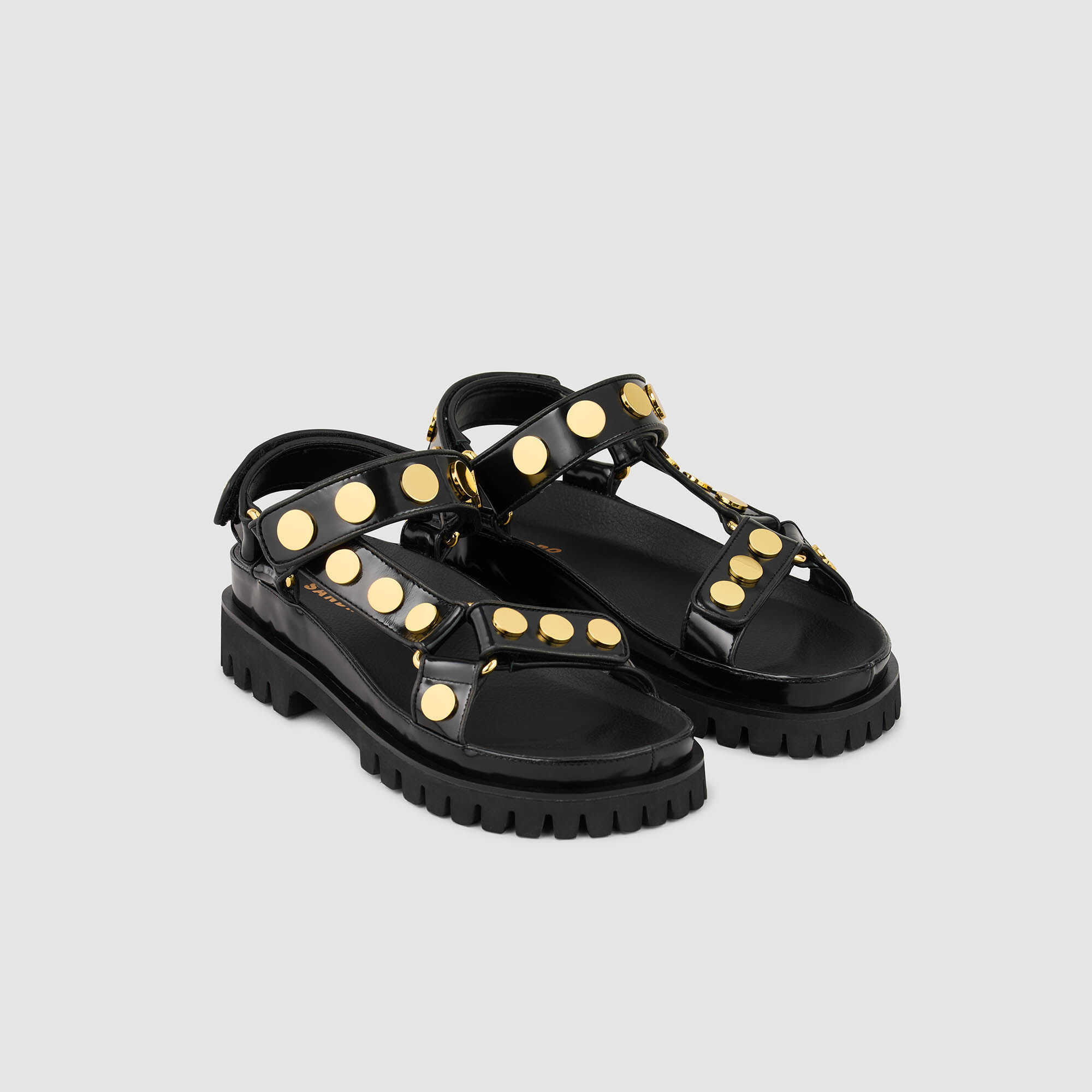 Studded sandals with tread