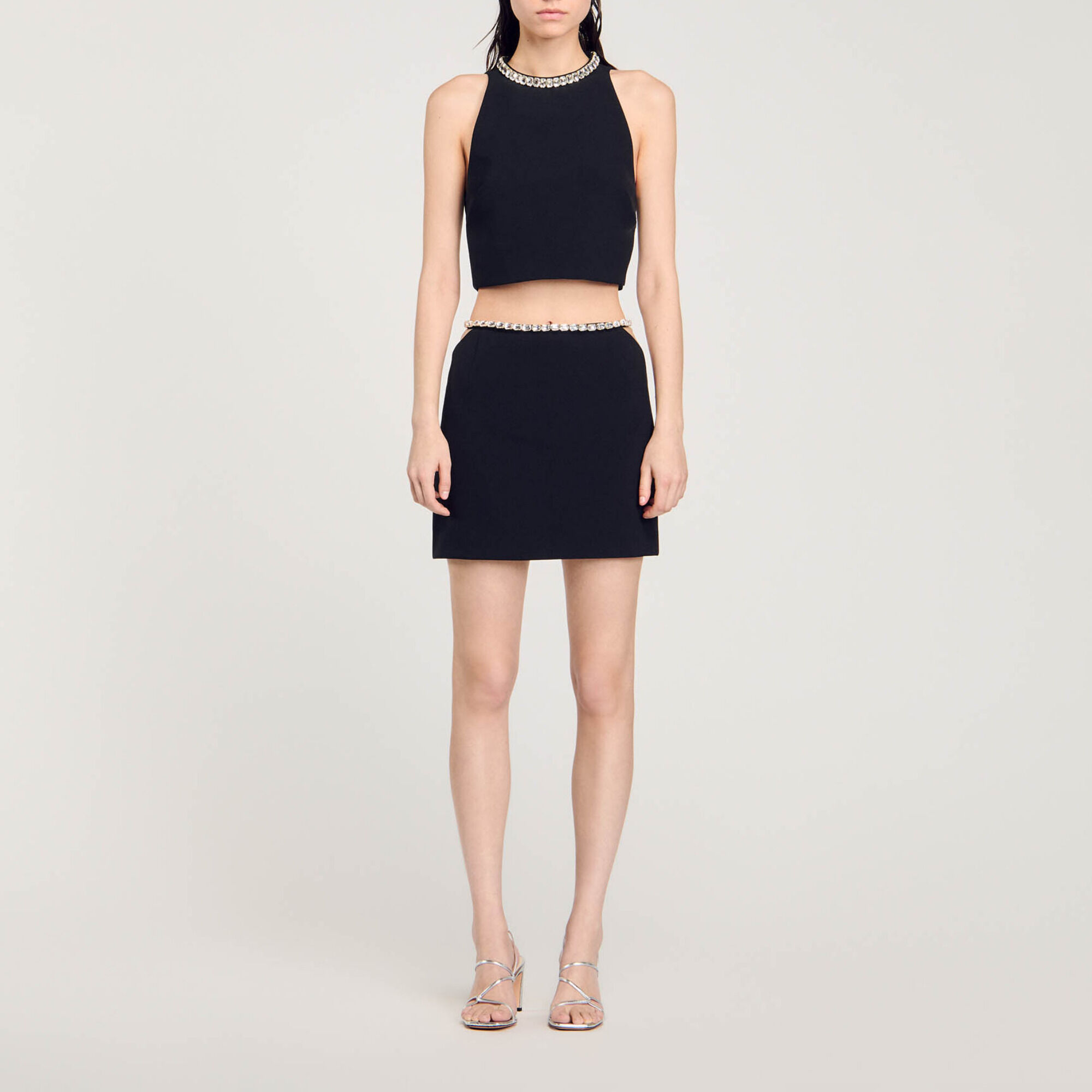 Short rhinestone skirt - Women | Sandro