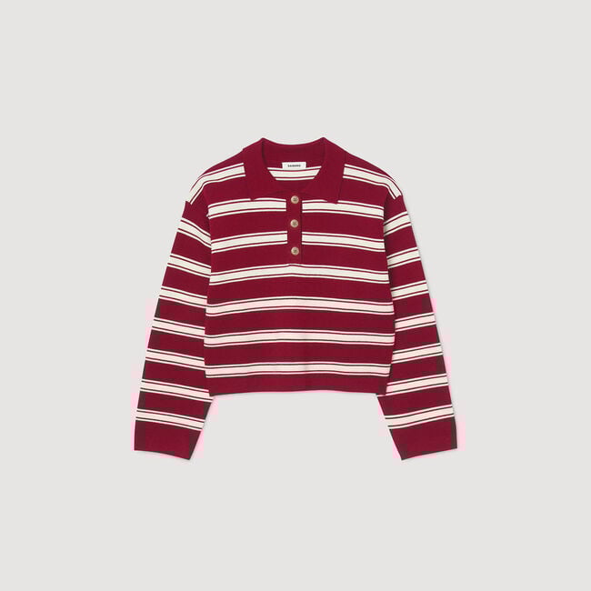 Striped polo jumper