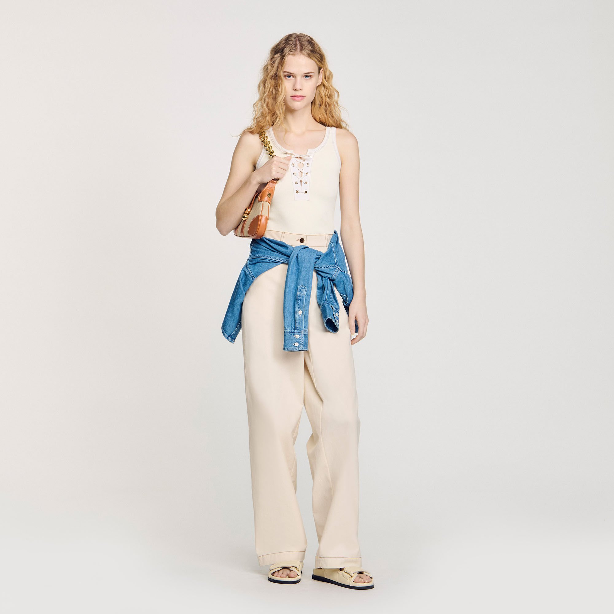 Lace-up vest top