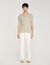 Marl cotton knit polo shirt