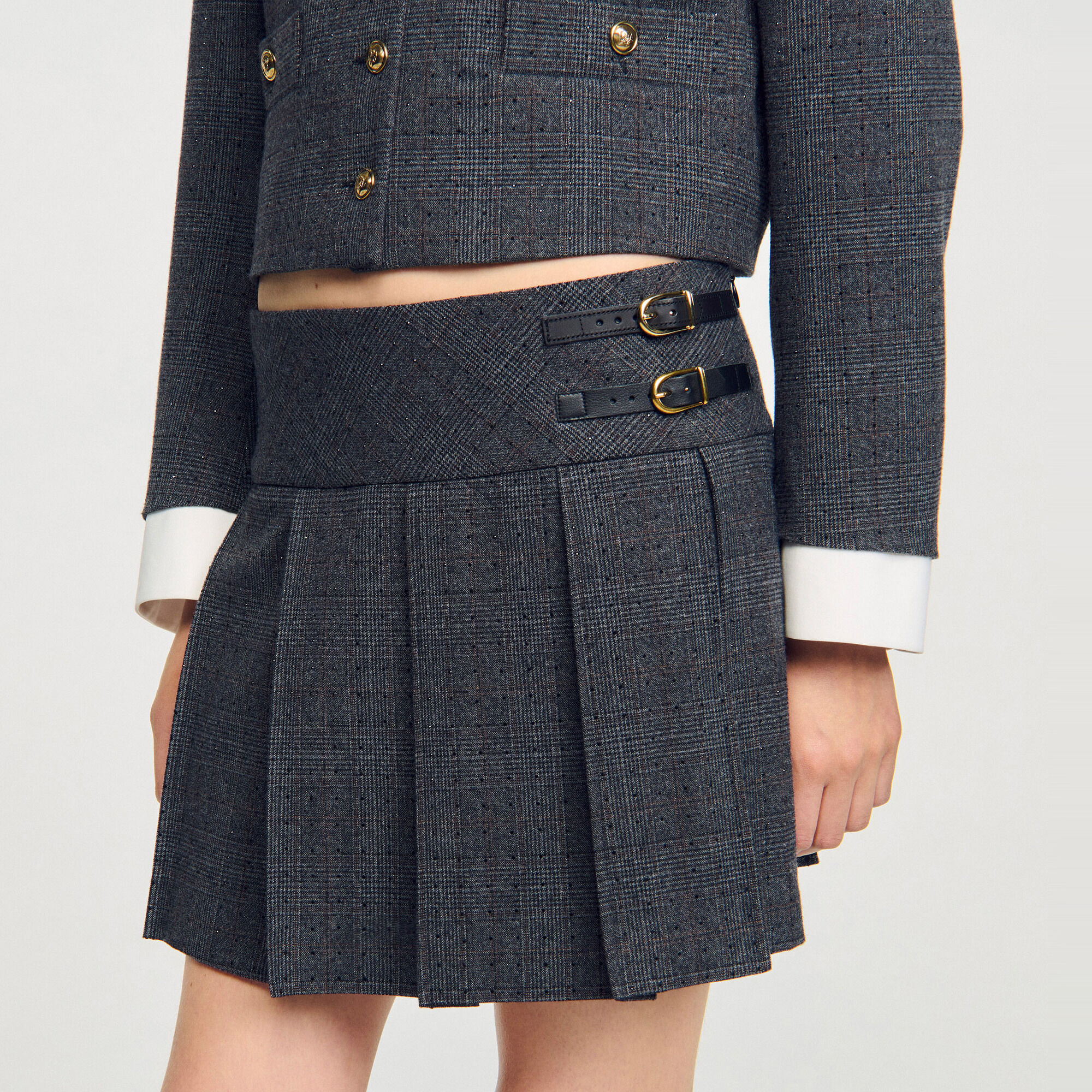 Short rhinestone suit skirt - Women | Sandro