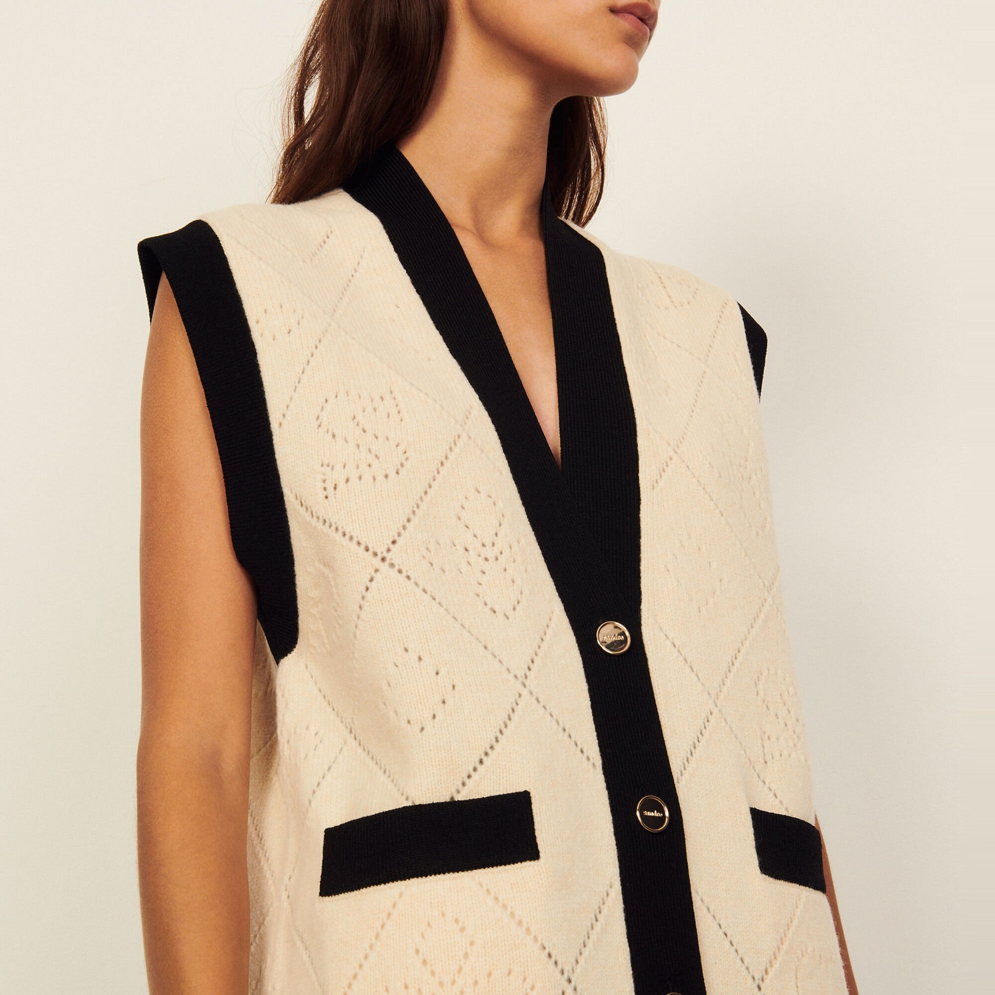 Oversized sleeveless coatigan