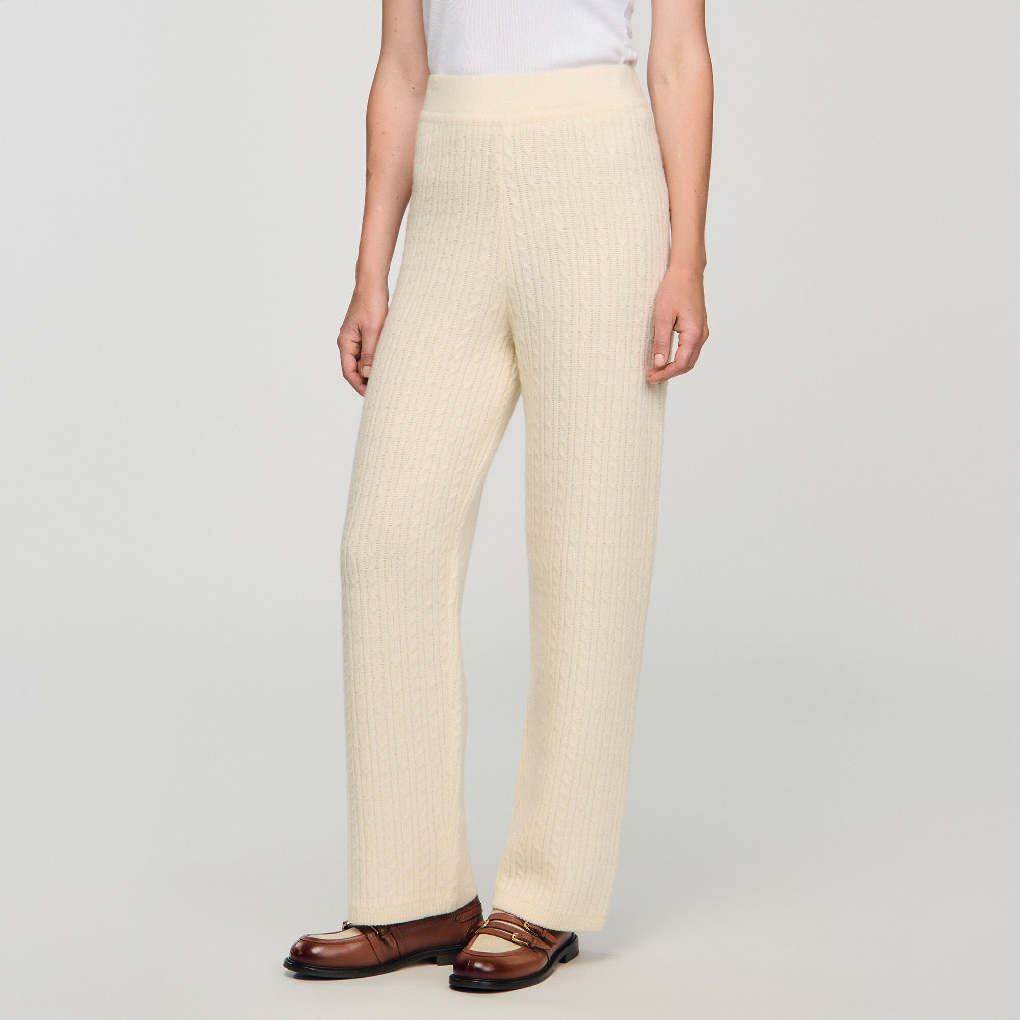 Cable knit trousers