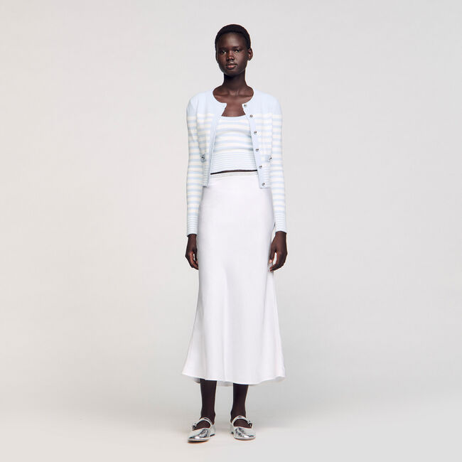 Long satin-effect skirt