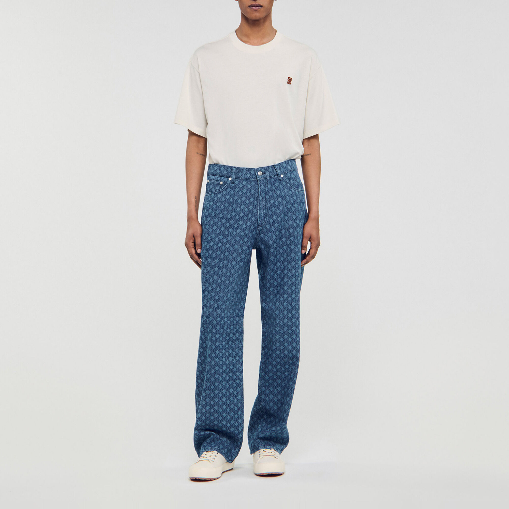 Rope pattern baggy jeans - Men | Sandro