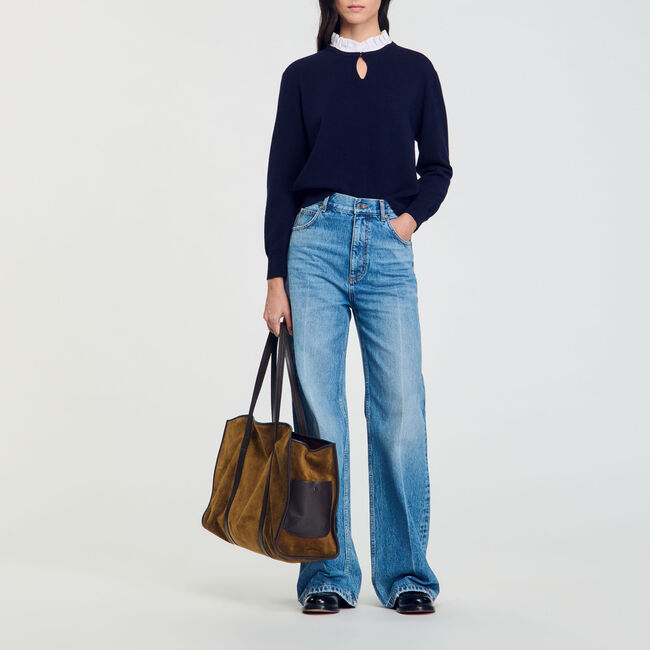 Ruffled wool and cashmere jumper