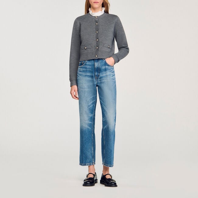 Cardigan with ruffle collar - Women | Sandro