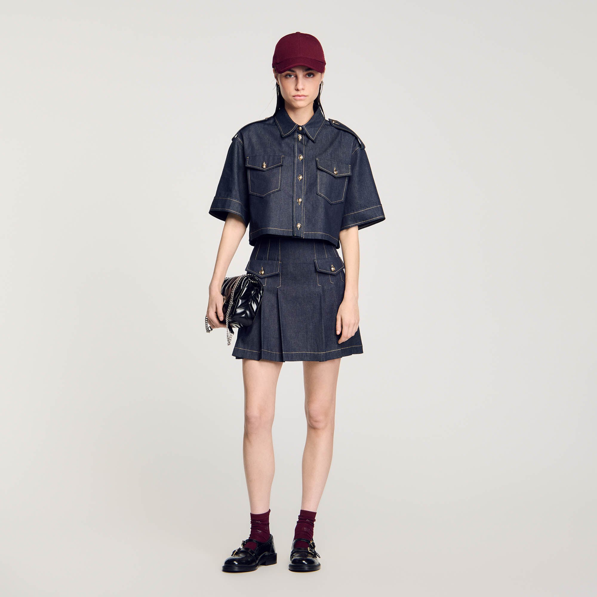 Small check suit jacket blue For Women Sandro Paris