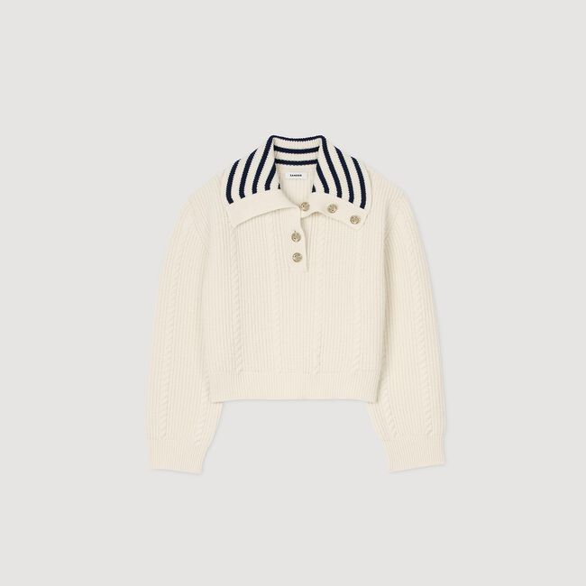 Stripy sailor-neck jumper