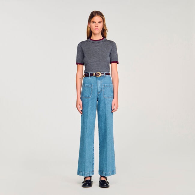 Two-tone cropped jumper