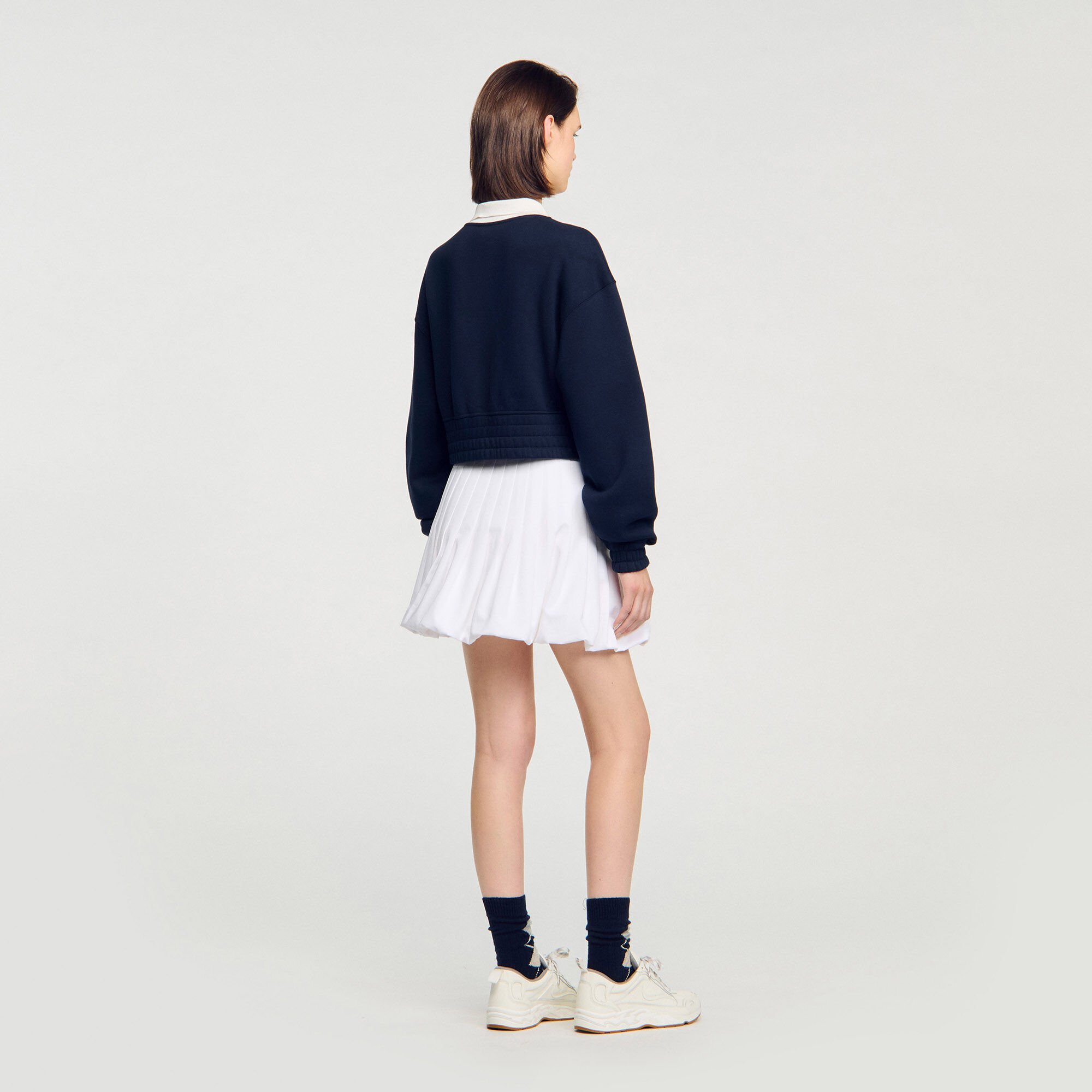 Cropped two-tone sweatshirt