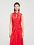 Draped satin-effect dress