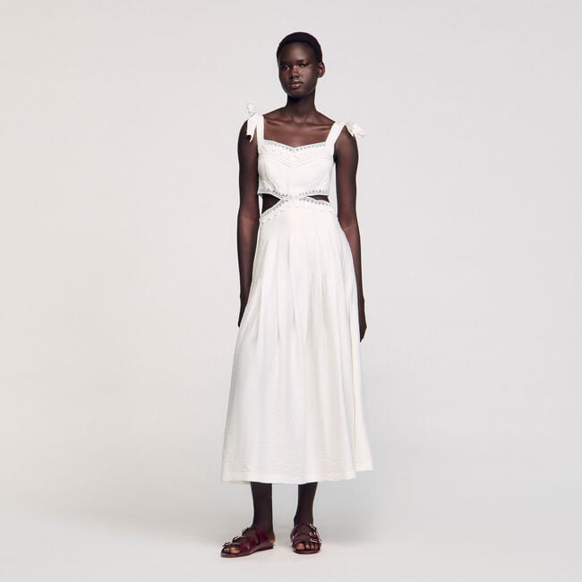 Lace trim maxi dress