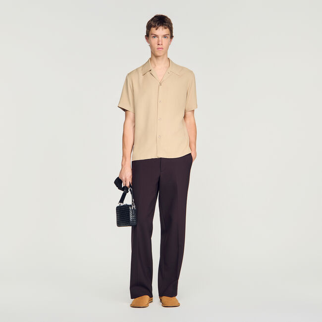 Loose-fit shark collar shirt