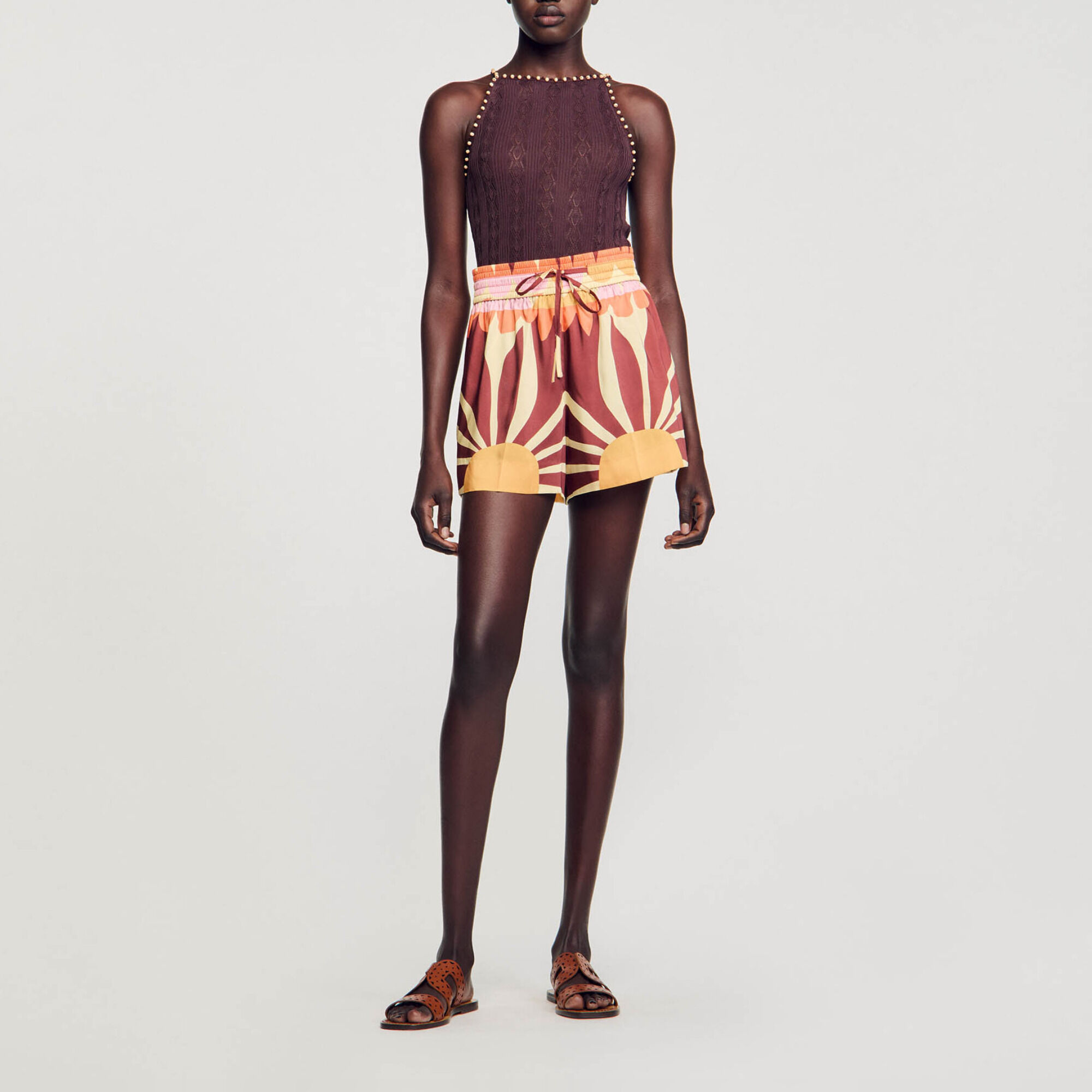 Beaded knit vest top