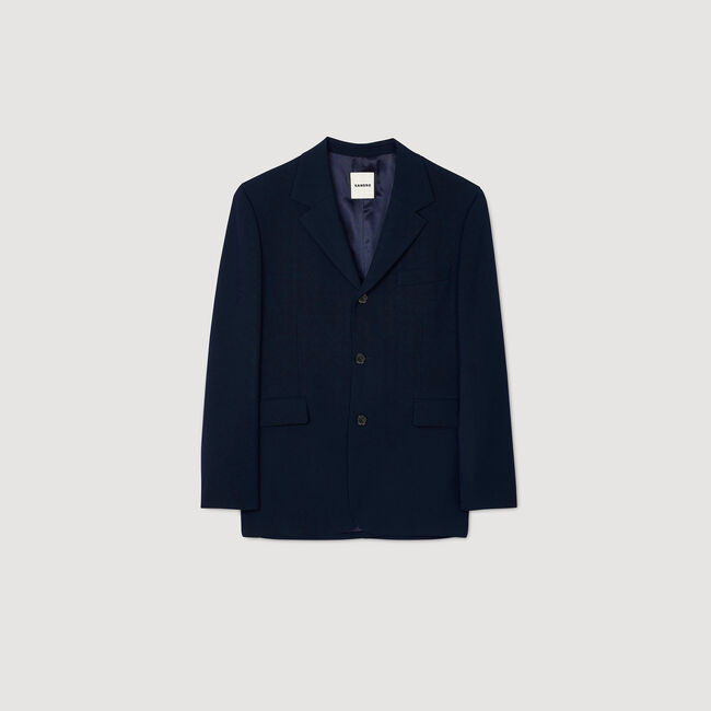 Oversized wool suit jacket