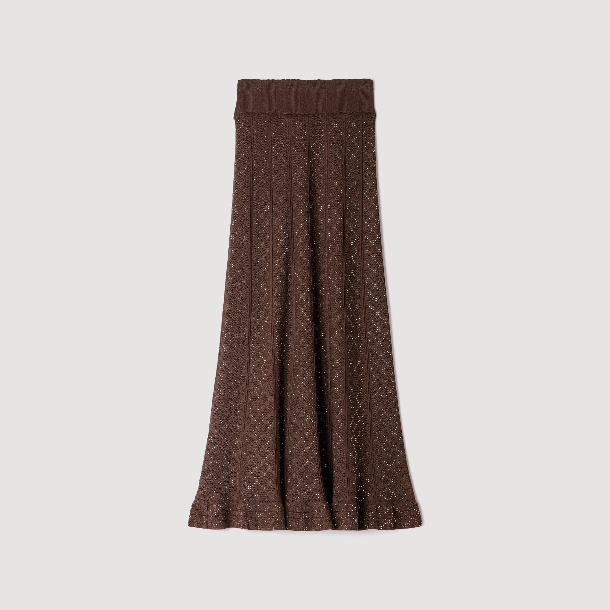 Rhinestone knit maxi skirt - Women | Sandro