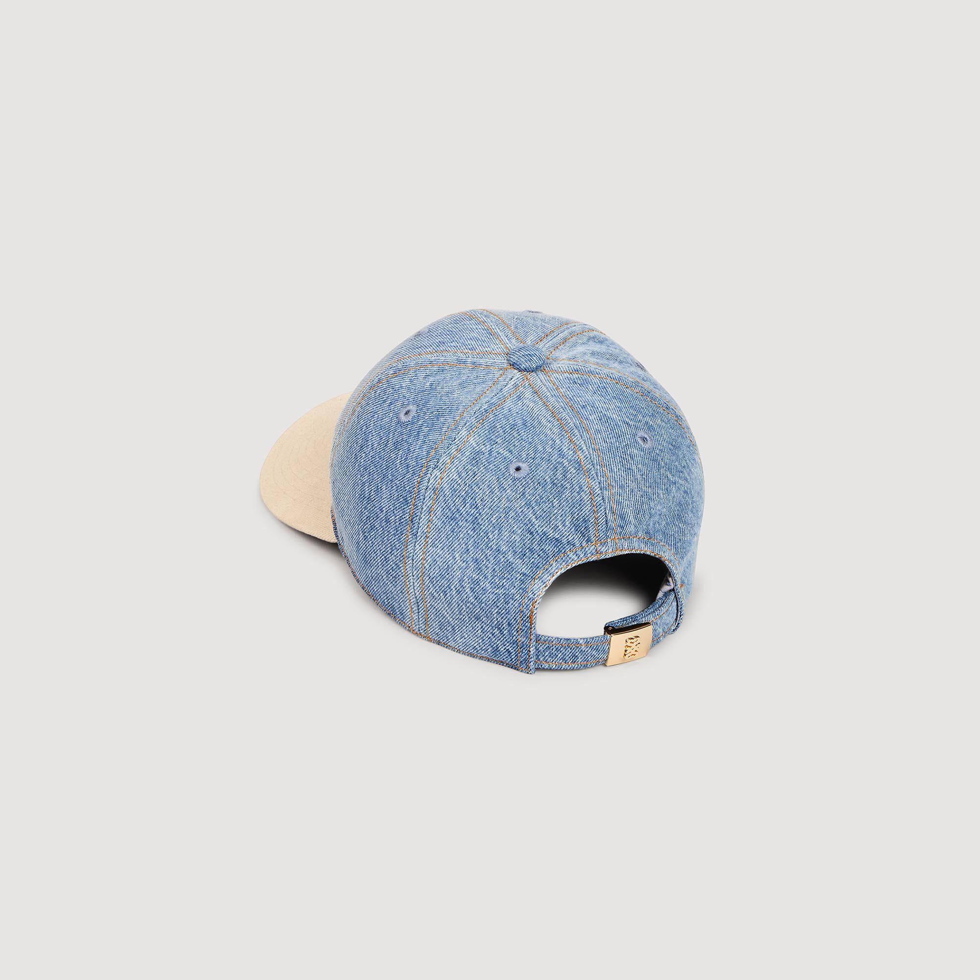 Denim and canvas cap