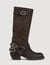 Leather buckle boots