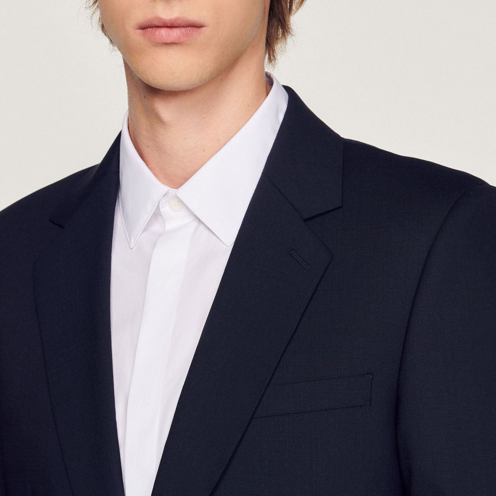 Stretch wool suit jacket