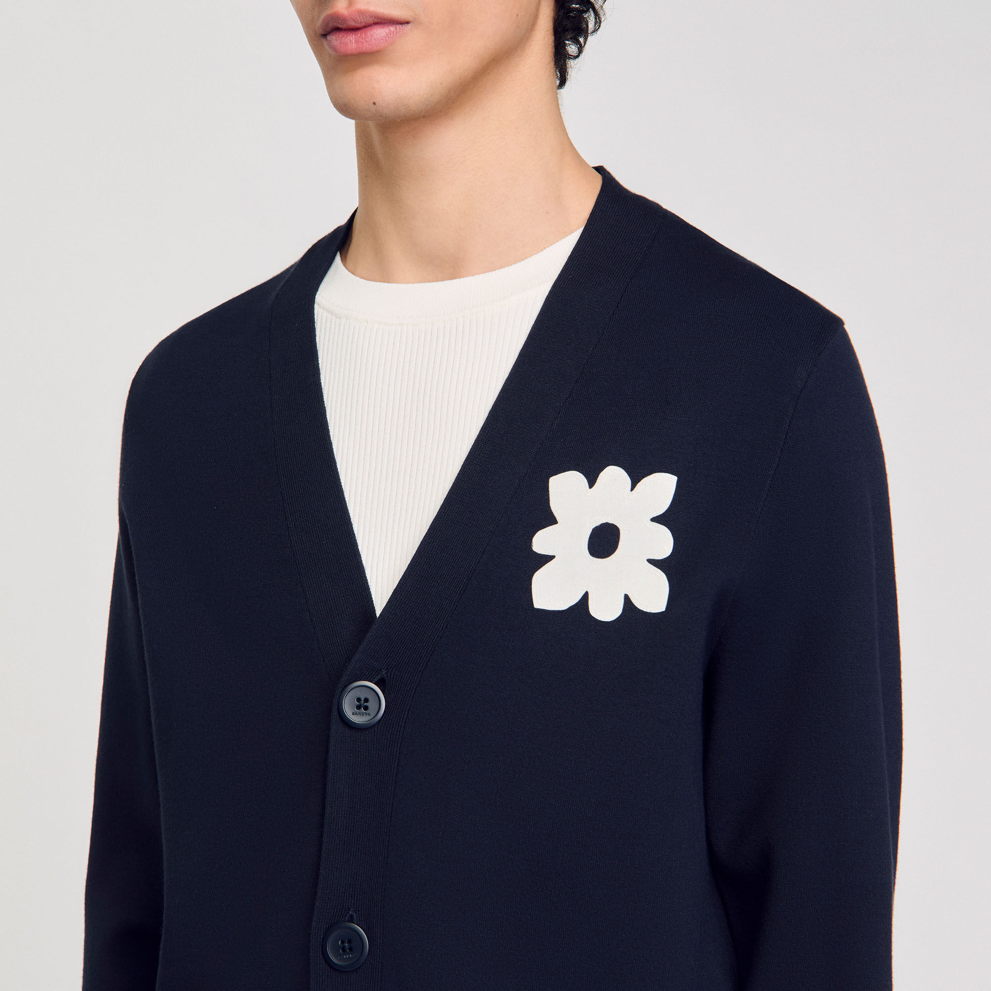 Cardigan with flower detail