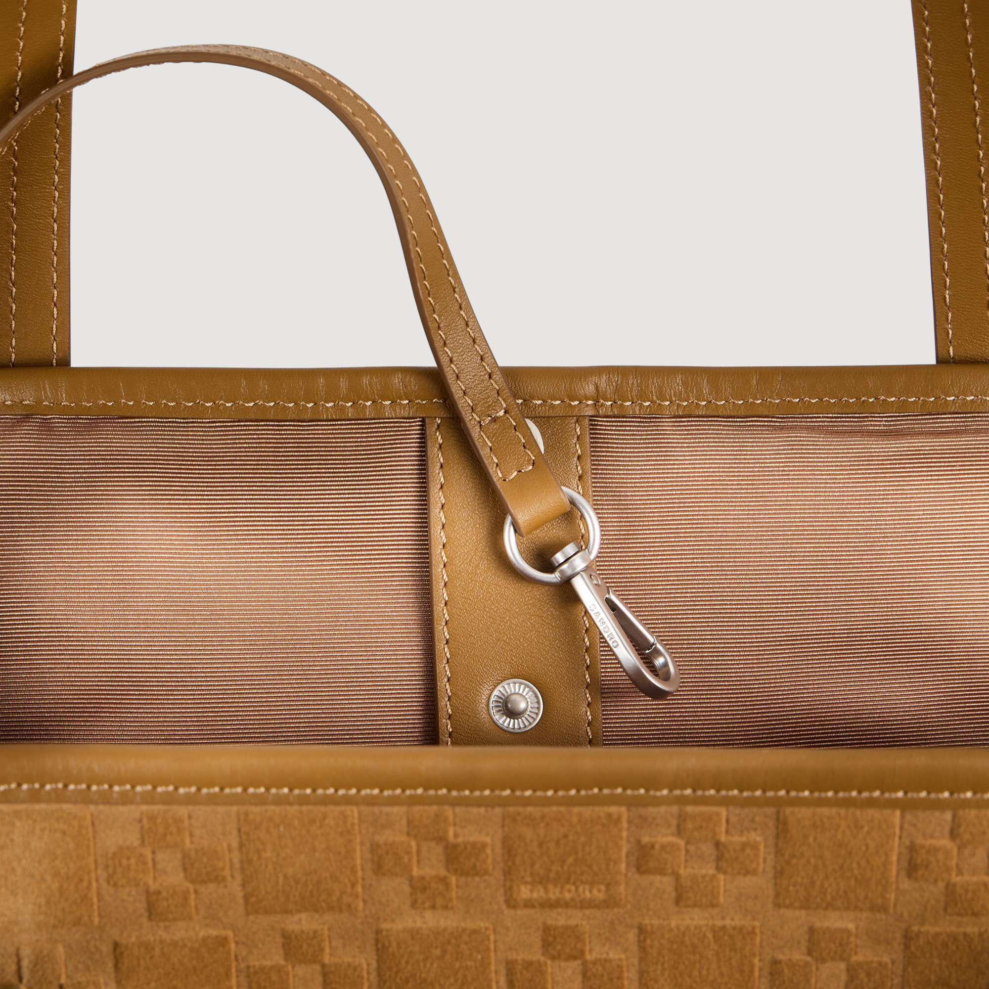 Split leather shopping bag