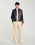 Distressed-look leather jacket