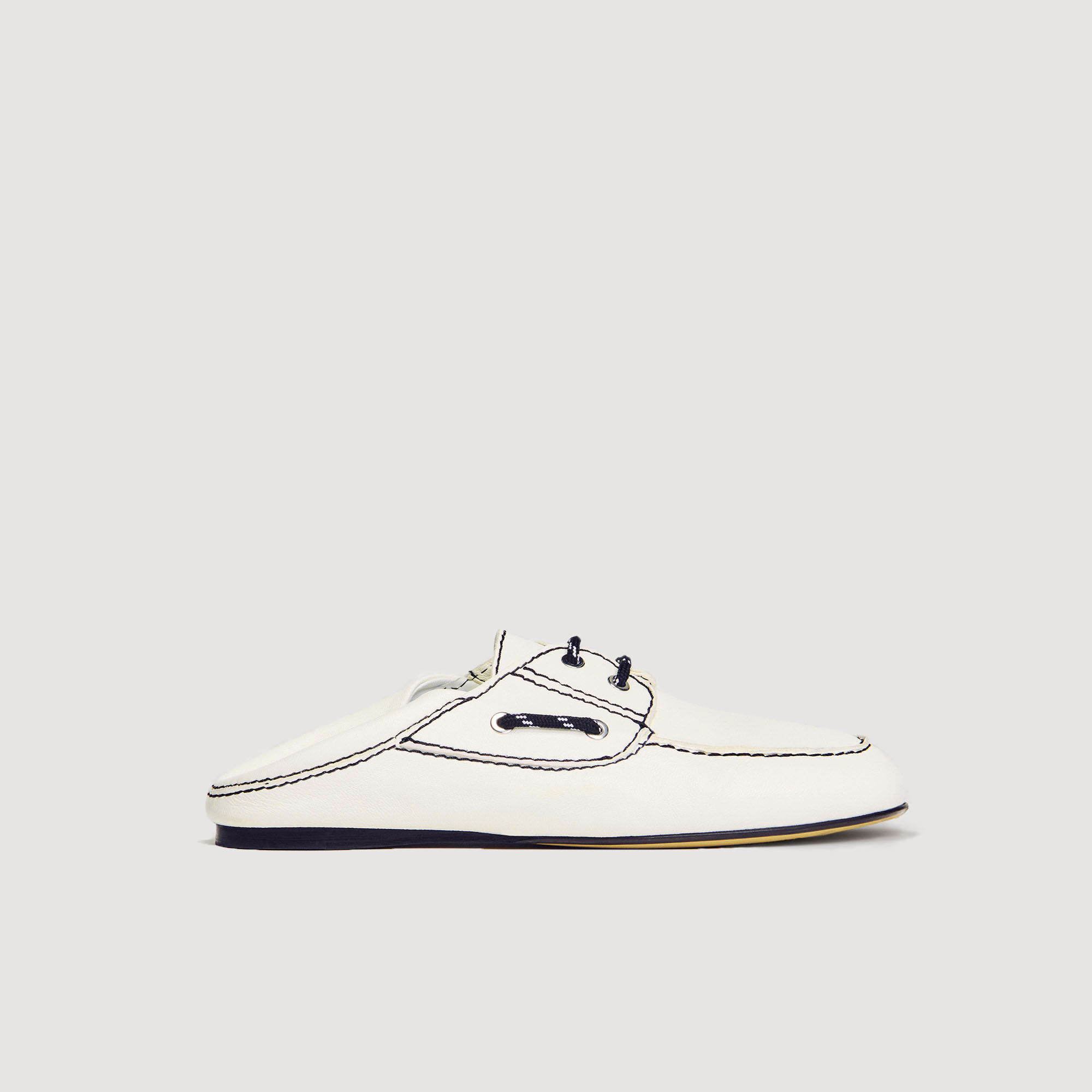 Leather boat shoe loafers