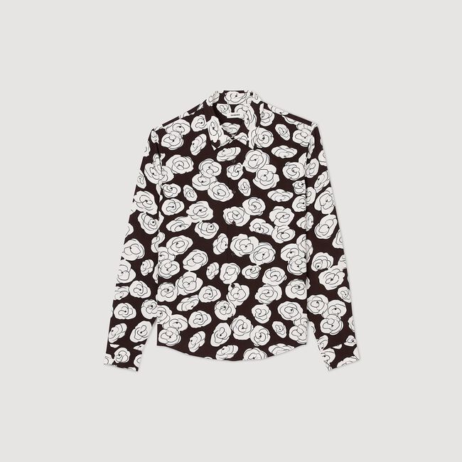 Camellia motif shirt