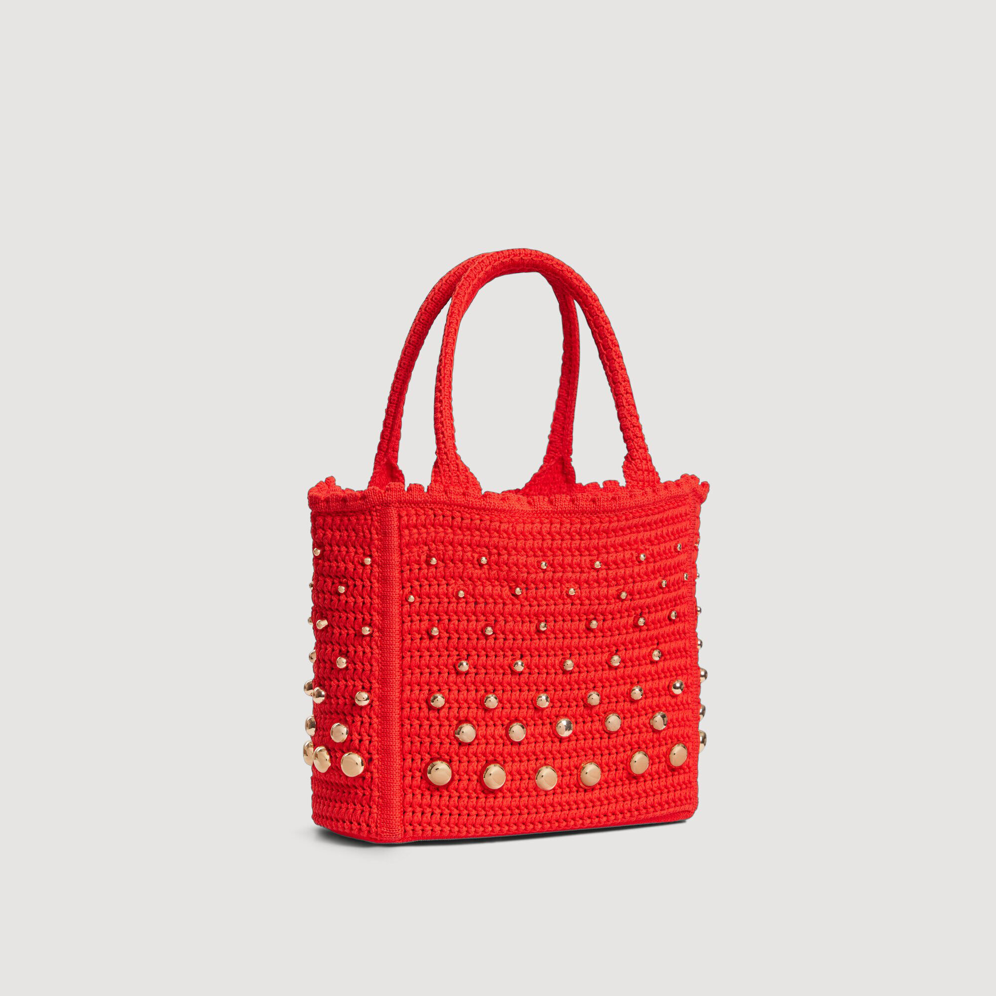 Studded crochet bag