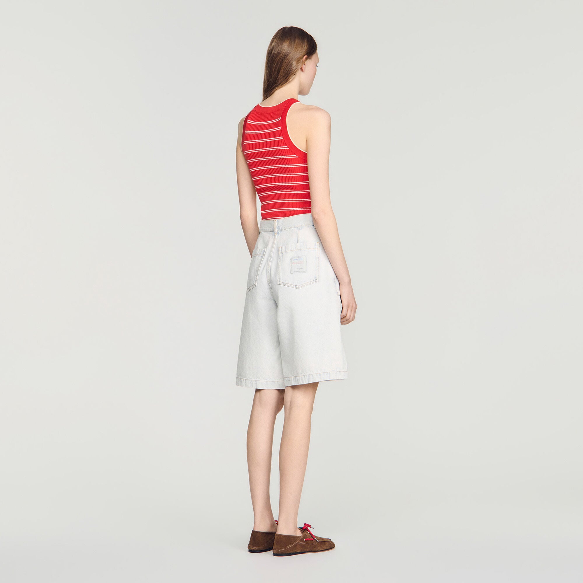 Washed denim Bermuda shorts