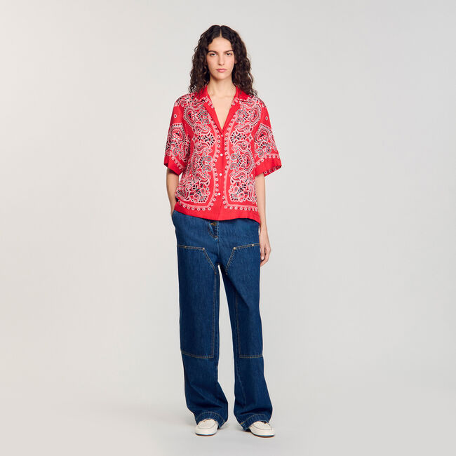 Bandana print silk shirt