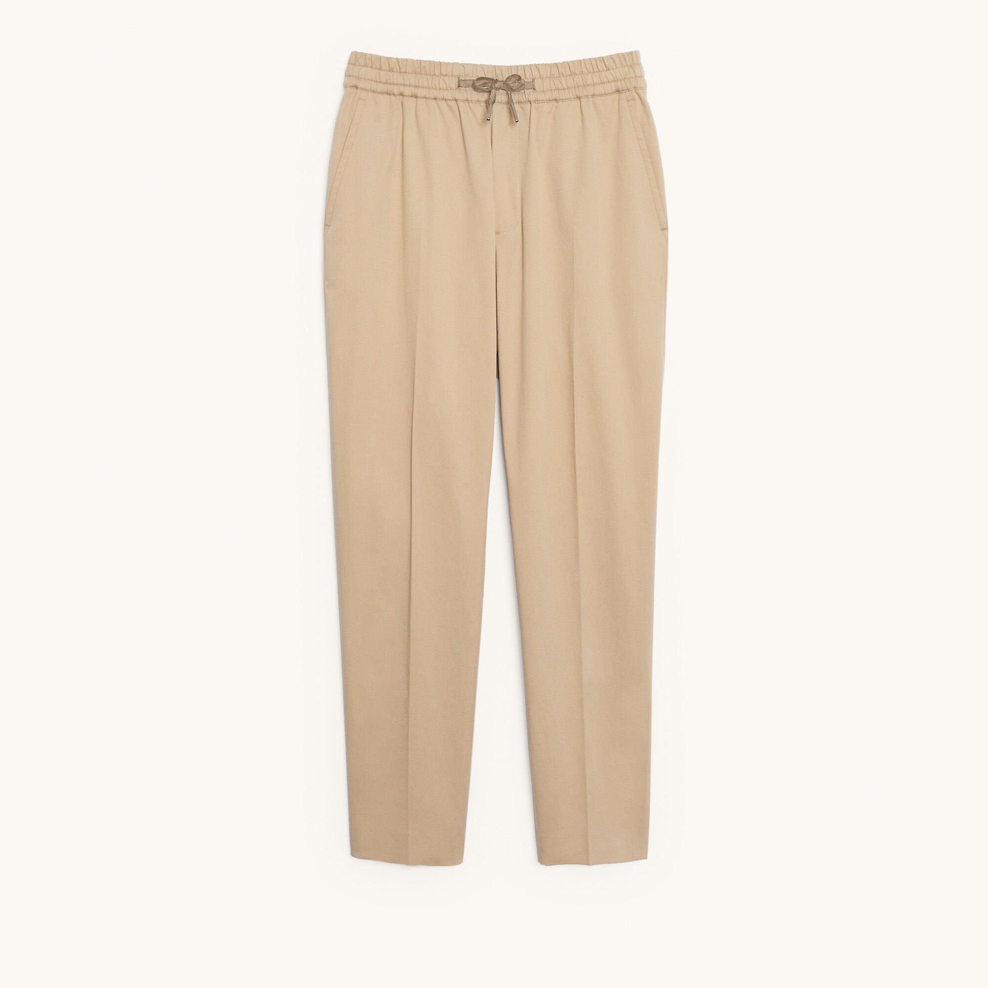 Cotton carrot-fit trousers