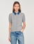 Cardigan with denim collar