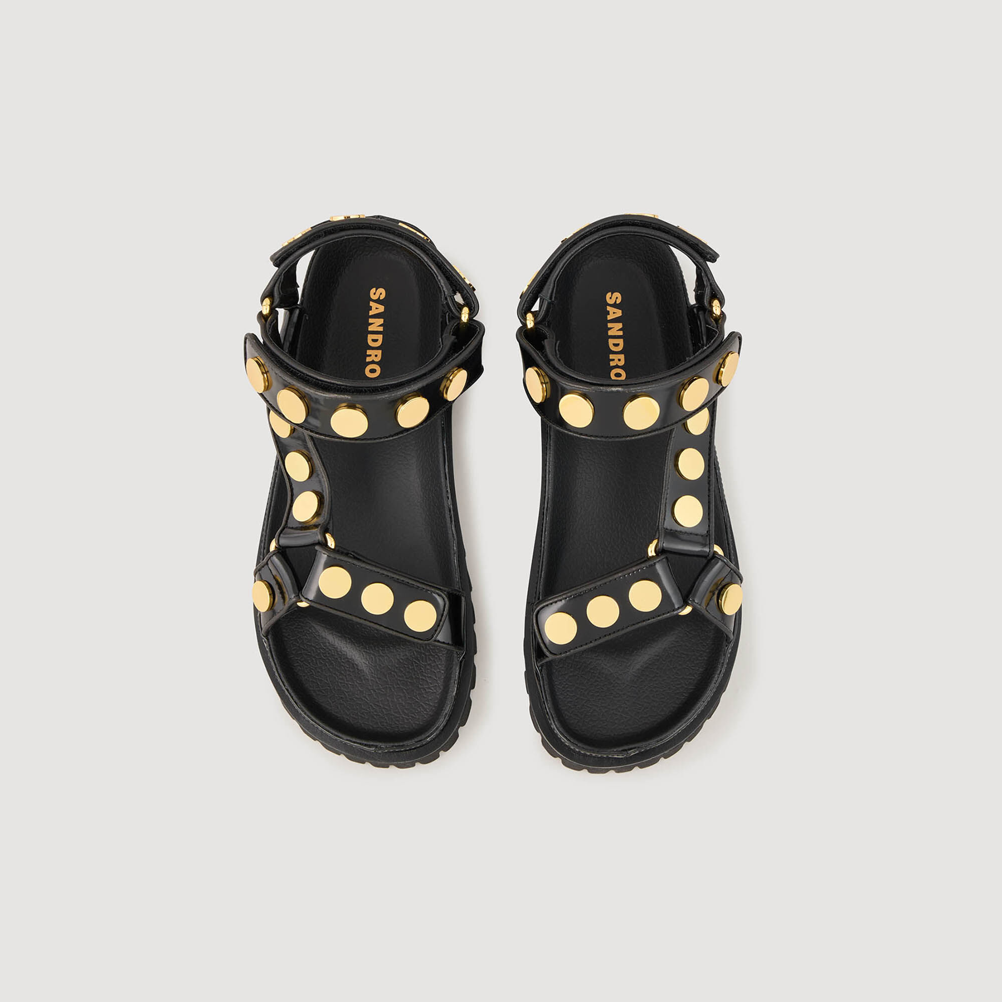 Studded sandals with tread